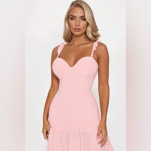 Eyelet Mini Dress - Mauve